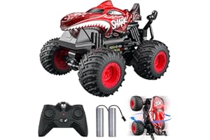 ACAMMZAR Voiture Télécommandée, 2.4GHz 20Km/h RC Monster Truck, RC Voiture Telecommandé Tout Terrain, avec 2 Batteries 60 Min+, RC Car avec LED Musique 360°Rotation, pour Enfants Adultes, Rose
