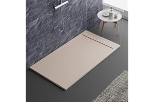 BAGNO SUPER Receveur de douche couleur sable, qualité et design supérieur, effet pierre, Gelcoat, slim 3 cm.