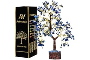 AstraVeda Lapis Lazuli Tree, Tree of Life, Crystal Tree, Feng Shui Tree, Positive Energy Tree, Meditation Gift, Crystals and Stones, Spiritual Items, 300 Bead