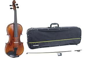 GEWA, set di violini serie Maestro 2 VL 4, 4/4 pronto per l'uso con custodia, arco in carbonio e corde Il Cannone