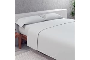 SOMNI HOME SomniHome Juegos Sabana 135 x 190/200 cm Juego de Sábanas Resistentes. Microfibra Cepillada. Encimera Bajera y Funda Almohada. para Todo el Año. Sabanas Cama 135 Lisas. Color Gris Perla
