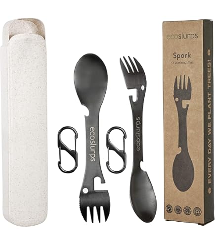 FlyWave Titan Spork & Göffel - Ultraleichtes Campingbesteck 2er Set
