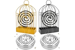 ZeYou Soporte Bobina Mosquito 4 Piezas,Jaulas y Circular Mosquitos de Hierro de Estilo Retro,Porta Incienso Repelente de Mosquitos,Metal Soporte para Patio Exterior en Hogar Repeler