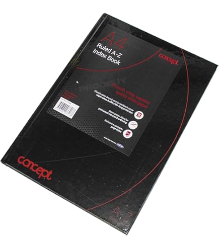 Esposti Address Book - Vinyl Padded Cover - Gold Letters - Red