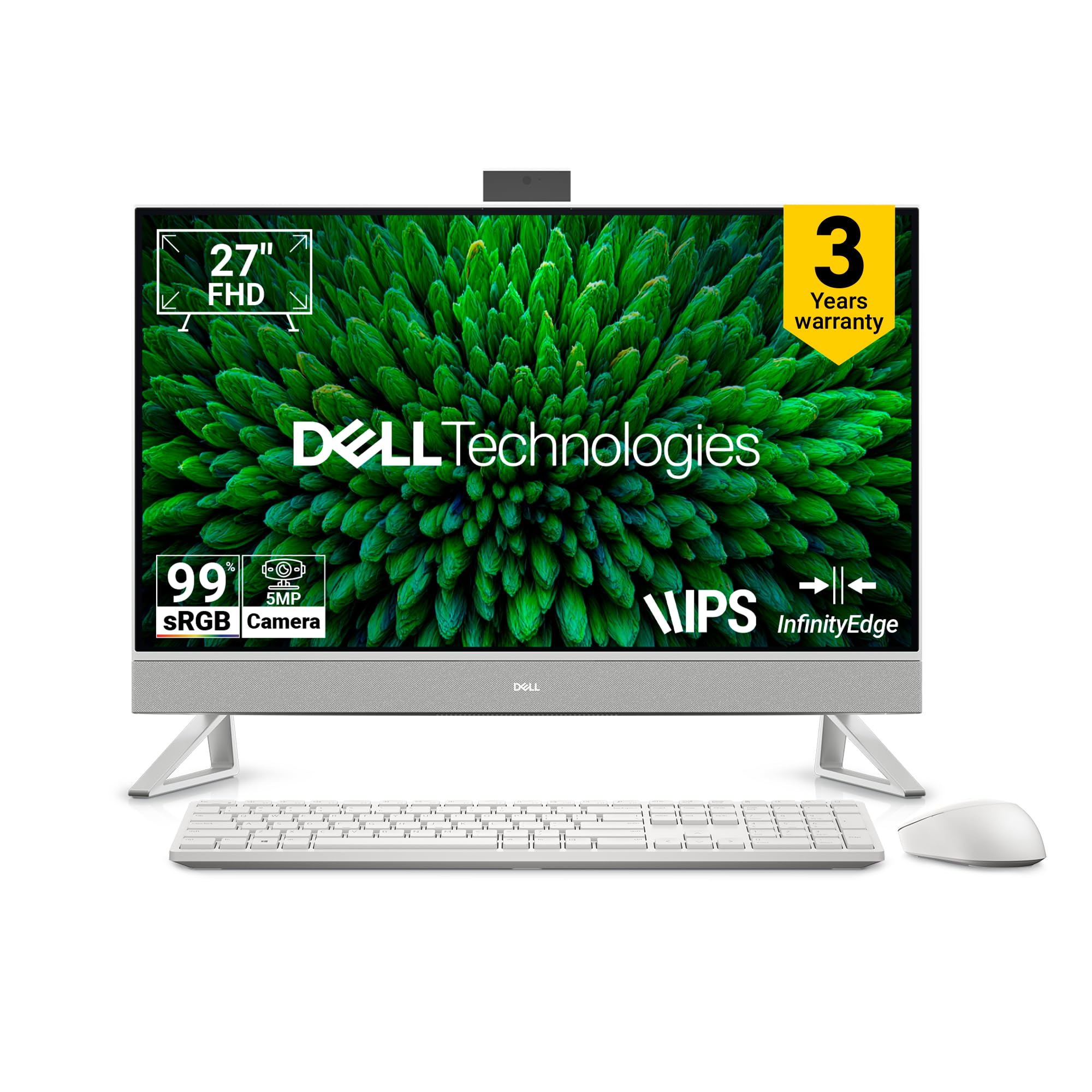 Dell AIO Inspiron 7730, i7-1335U, 16 GB, 1TB SSD, 27" FHD, 60Hz, WVA, IPS, Non-Touch Display, NVIDIA® GeForce® MX570A with 2GB GDDR6 Graphics Memory, Win11+MS Office 24+M365, Pearl White Cover+Molded
