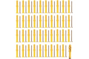 WeqeYent 40 PCS M8x60mm Plastic Expansion Pipe Column Anchor,Wall Plug Self Tapping Screws Fastener Kits for Television Heavy,Masonry Brick Wall Fixing Screw Set,Bolts Wall Plug Screw Fixing