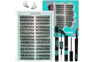 AMZGIRL LASH Lash Extension zestaw 280 sztuk, zestaw do przedłużania rzęs, zestaw do przedłużania rzęs 40D, z taśmą klejącą i uszczelnieniem, pęseta do usuwania kleju do rzęs, pęseta do rzęs (9-18 mm, zestaw D-MIX
