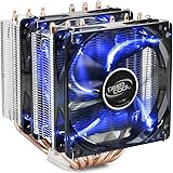 DEEPCOOL CPU Cooler Neptwin V2, 6 Heatpipes, Twin-Tower Heatsinks, Dual 120mm Blue LED Fans, Highly Polished Copper Base, AM4 Compatible