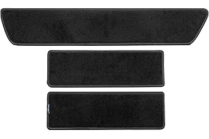 Tapis de marchepied PETEX pour VW T5 à partir de 05/2003-12/2015 / T6/T6.1 à partir de 06/2015-12/2024 - Multivan California Coast Ocean Caravelle Transporter (1 Porte coulissante), en Noir, Ensemble