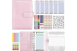 LROCOTANC Libreta de Ahorro A6 y Planificador de Presupuesto - Organizador de Dinero con Método de Sobres, Carpeta Ahorro Dinero con Fundas, Kit Inicial para Ahorrar Exitosamente y Controlar Finanzas (Rosa)