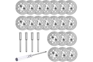 10 stycken 22 mm skärskivor, minikapskivor för Dremel rotationsverktyg, tillbehör för Dremel skiva för sten, glas, kakel, trä, med 2 stycken spikar