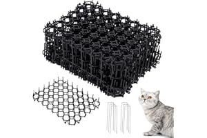 Zorplex 15 Piezas Repelente Gatos, Pinchos Anti Gatos, y 15 Anclajes, Malla Antipalomas para Jardines Interiors y Exteriores