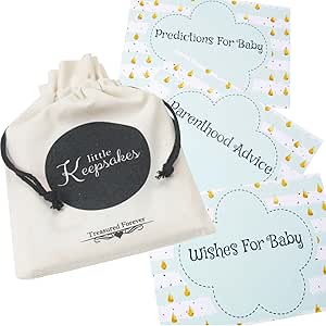 Set Da Gioco Con Biglietti Di Previsione Per Il Futuro Nascituro Desideri E Consigli Per I Genitori Per 10 Ospiti Con Sacchetto Dei Ricordi Motivo Menta E Gocce Di Pioggia 30 Biglietti