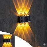 20W G&uuml;neş Enerjili Dış Mekan Bah&ccedil;e Duvar Lambası - Cata Kos Solar LED Aplik - IP65 Su Ge&ccedil;irmez, 3200K G&uuml;n Işığı & Amber Dekor