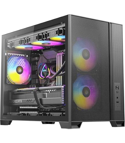 Boîtier PC Prism-Pk Cube Micro-ATX Rose – 5 Ventilos ARGB, 366 Modes RGB