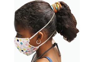 Modulit - Masques en tissu derrière la tête pour enfant lot de 4 multicolore, Fabrication entièrement Française