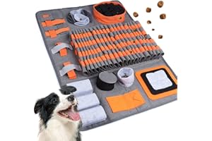 PETGENS Tappeto Olfattivo Cane, Giochi per Cani Tappeti Interattivi Tappetino Olfattivo per Cani Sniffing Mat Intelligenza Lavabile (Arancione)