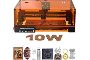 Laser Engraving Machine, Woxcker L2 MAX 10W Enclosure Laser Engraver, 300x300mm Bed Size 0.01mm High Precision Engraving and Cutting for Wood, Stainless Steel, Glass (Class 1 Output: 10000mW)