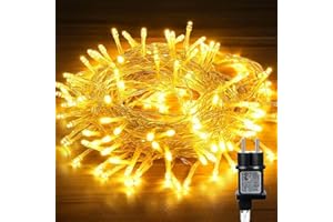 HOTERIL LED Lichterkette Außen, 10M 80 LED Outdoor Strom Lichterketten mit Stecker, weihnachtsbeleuchtung Aussen für Innen Deko, Garten, Hochzeit, Party, Weihnachtsdeko, Terassen Balkon - Warmweiß