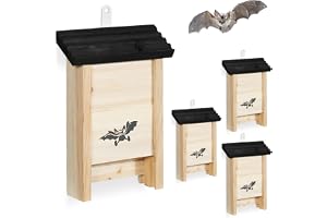 Relaxdays fladdermusholk, 4-pack, för fladdermöss, natur