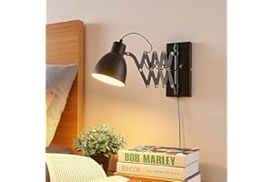 Lámpara de pared 'Merle' (Moderno) en Negro hecho de Metal e.o. para Dormitorio (1 llama, E14) de Lindby | aplique