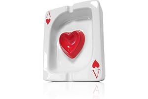 GANZOO Cendrier en forme de cartes de poker, symbole de cœur et d'as, en forme de cœur