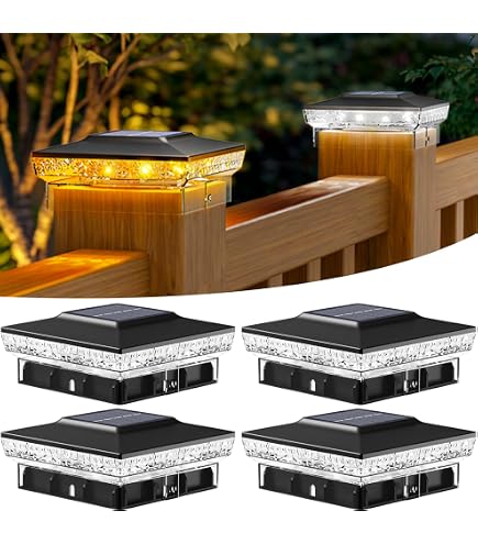 Solar-Pfostenkappen Lichter Für Zaunpfosten – IP65 Wasserdicht, Bronzetönung, Für 7x7 Bis 15x15 Cm Pfosten
