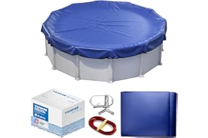 YANKEE POOL PILLOW Yankee Poolabdeckung rund für 420–460 cm Pools | Ø 520 cm Planenmaß | 200g/m² PE, zweifach beschichtet | reißfest und UV-beständig | blau | für Sommer und Winter