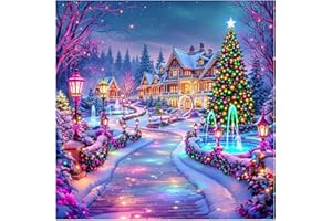 Bowetile Diamond Painting Kit Completo Alberi di Natale, Pittura 5D Diamante Alberi di Natale Fai da Te per Adulti, Principianti con Strass Ricamo a Punto Croce, Decorazione Casa e Pareti 30x30 cm