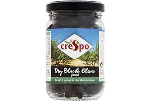 Crespo Pitted Dry Black Olives 110g (Pack of 6)