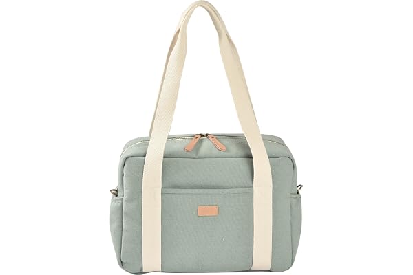 Béaba, Sac à Langer pour Bébé, Multiples Compartiments, 10 poches, Glissière trolley-valises, Bandoulière, Pochette isotherme, Matelas à Langer, Déperlant, Contenance 16L, Sac Paris, Vert Sauge