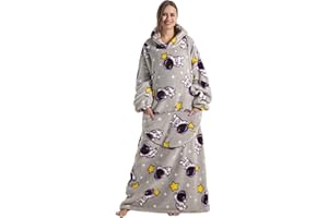 Pterygoid Sweats à Capuche Femme,Pull Plaid Femme,Sweat Oversize Homme en Polaire, Couverture à Capuche Portable, Pull Chaud Hiver Taille Unique pour Adultes Ados Intérieur Extérieur Longue