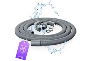 M. ROSENFELD HOME Ablaufschlauch Verlängerung für Wasch & Geschirrspülmaschinen | Waschmaschinenschlauch ink Bügel & 2 Schlauchschellen | Wasserablaufschlauch 2m. Optimaler Abfluss, sicher & flexibel.