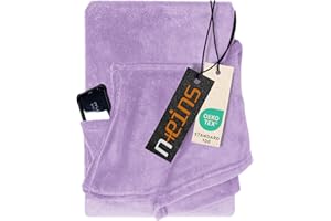 npluseins Coral 1448.2043 - Coperta in pile, con maniche e marsupio