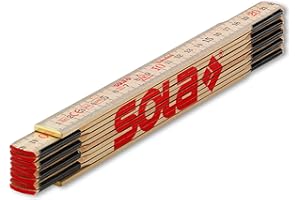 SOLA - H 2/10 - Folding Ruler 2 m - Wooden Metre Stick Made of Nordic Glass Birch - Double Varnished Natural - mm/cm Scale, Printed on Both Sides