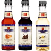 SIMONELLI CHOCOLATE 3-Piece Syrup Set (Toffee Caramel + Chocolate+ Vanilla) Coffee And Cocktail Syrup 3x250ml