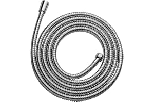 OFFO Flexible de Douche 2.5m,Avec protection Anti-Torsion,Inox Tuyau de Douche,Haute pression de remplacement Tuyau de Douche,Pour robinetterie de salle de bains,Chromé