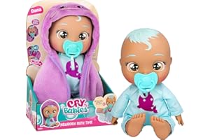 CRY BABIES MAGIC TEARS Bebés Llorones Newborn Bath Time Dana, Muñeca Bebé, Recién Nacida Disfruta de la Hora del Baño Reaccionando al Agua y Llorando Lágrimas de Verdad, Juguete para Niñas y Niños de 18+ Meses