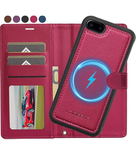 MyGadget Flip Case Für IPhone SE/7/8 – Kunstleder-Hülle Mit Magnet & Kartenfach – Abnehmbares Cover