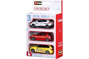 Bburago Maisto France - 30009 - Street Fire - Emergency Forces France – Scale 1/43 Pack of 3 Vehicles