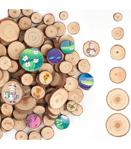 Dwitkul 30 Pièces Rondin De Bois Deco 7-8cm Diamètre Sans