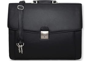 GLORIA KAOS Cartella Borsa Uomo/Donna Porta Documenti Ventiquattrore Organizer A4 Con Tracolla (MA32 Nero)