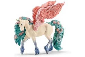 SCHLEICH Bayala 70590 Majestic Sparkle Flower Pegasus - Magical Toy Figurine with Glittery Detail, Part of BAYALA Theme World – Toy Pegasus Gift for Girls, Boys, Kids Agess 5-12