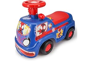 DISNEY Spidey & Friends Ride On Toys - Interactive Spidey Car for Kids with Lights & Sounds, Dashboard Activities, Push Along For Balance & Coordination - Ride-On Toys for 1 Year Old, Boys, Girls