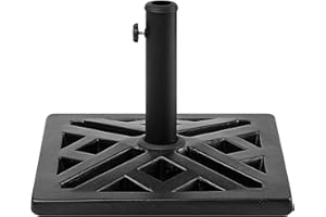 BELIANI Modern Outdoor Garden Parasol Base Square Black Concrete 3 Pole Adapters Chieti