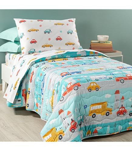 Copriletto Jurassic In Cotone Caleffi - Singolo, Verde, Stampa Dinosauri - Foto 5