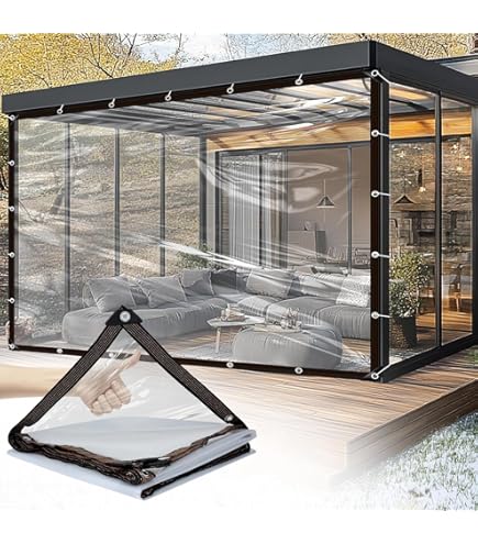 Transparant zeil, waterdicht, met ogen, pvc-zeil, doorzichtig, voor