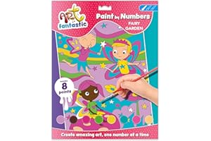 Curious Universe Art Fantastic Fairy Garden - Paint by Numbers for Children - Number Painting Kit for Kids Age 6-14 - Painting by Numbers Fairies - Arts and Crafts Gifts - Includes 8 Kids Paints