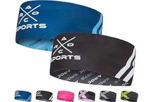 A R O C SPORTS Fascia per capelli reversibile, leggera ed elastica, tecnologia AROC-Dry, asciugatura rapida, assorbe il sudore, trekking, corsa, ciclismo, sci
