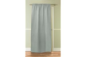 Olivia Rocco Aria Thermal Door Curtain Insulated Curtains Pencil Pleat Blackout Curtain Single Panel for Door Living Room Bedroom 117 x 213 cm, Grey